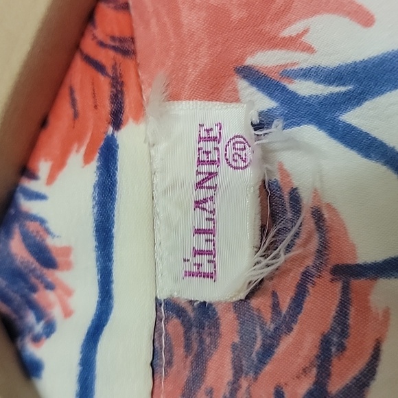 VTG | Bright Coral Floral Print Blouse - Picture 7 of 9